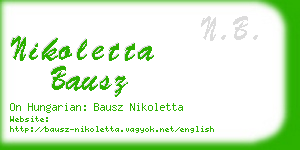 nikoletta bausz business card